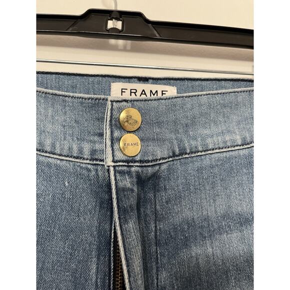 Frame Womens Parisian Straight Leg Jeans Size 30 Light Wash Stretch Side Stripe - Picture 5 of 8